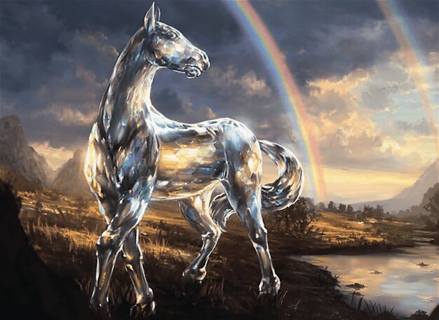 Diamond Mare - Foundations Magic: The Gathering Card - Artifact Creature — Horse by Alayna Danner