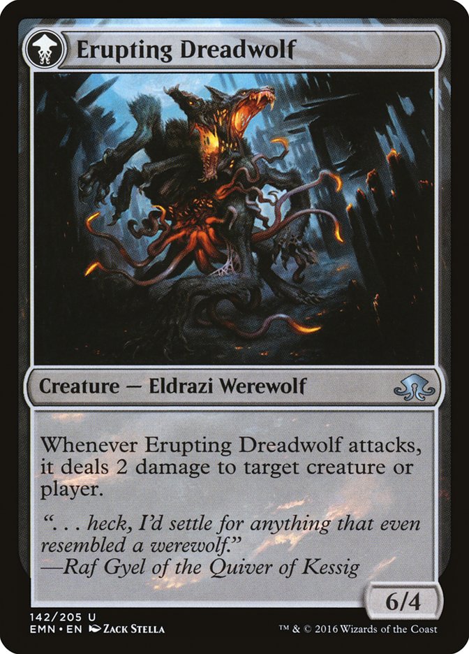 Smoldering Werewolf // Erupting Dreadwolf (Eldritch Moon #142)