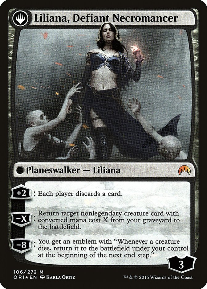 Liliana, Heretical Healer // Liliana, Defiant Necromancer (Magic Origins Promos #106s)