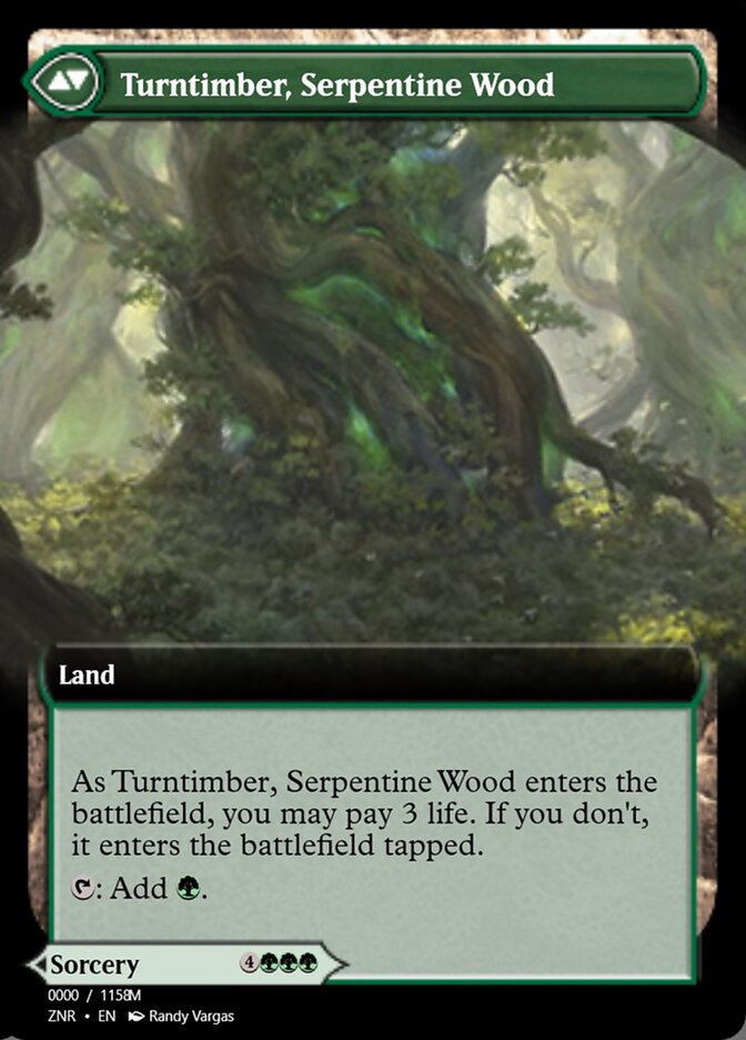 Turntimber Symbiosis // Turntimber, Serpentine Wood (Magic Online Promos #83868)