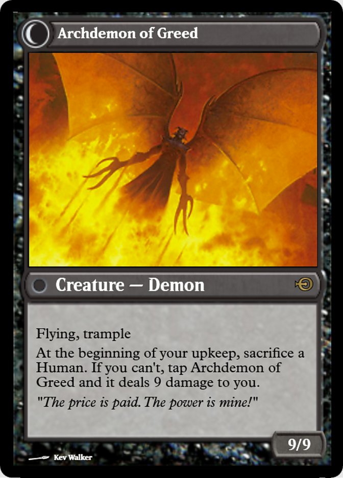 Ravenous Demon // Archdemon of Greed (Magic Online Promos #43503)