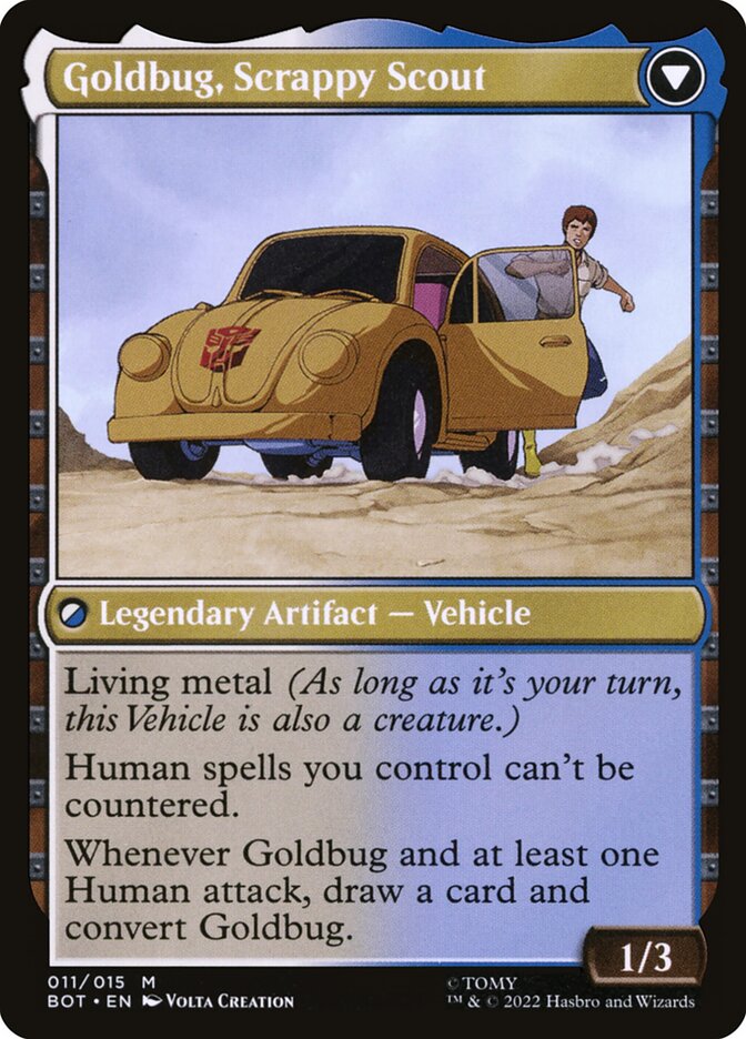 Goldbug, Humanity's Ally // Goldbug, Scrappy Scout · Transformers
