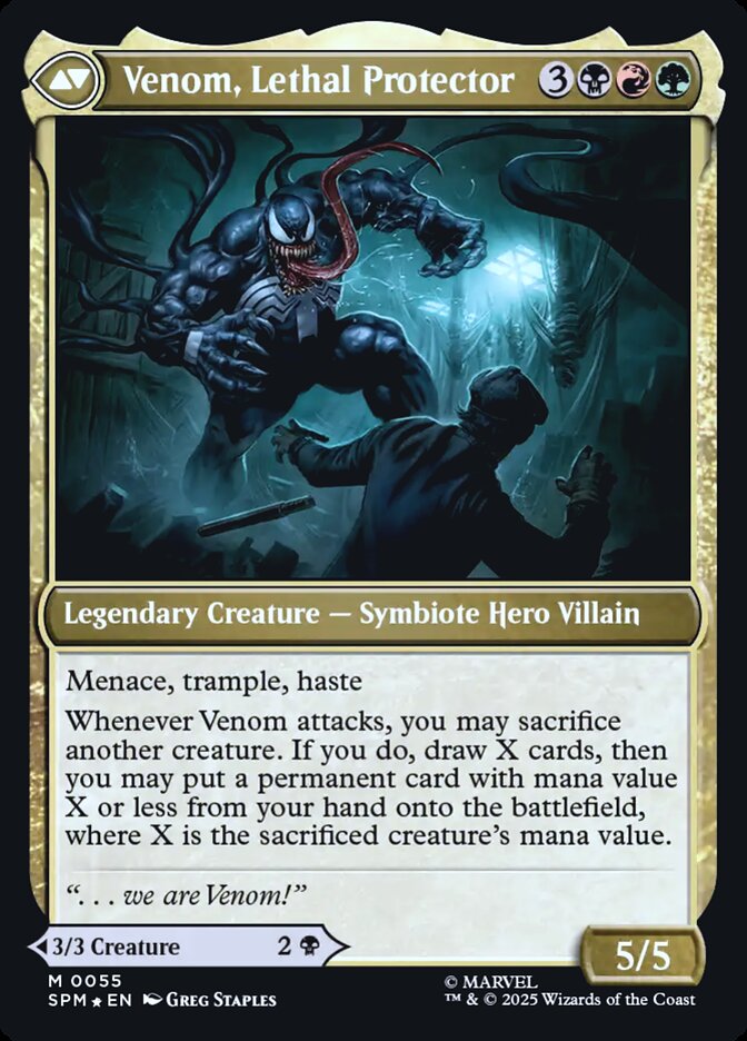 Eddie Brock // Venom, Lethal Protector - reverse side