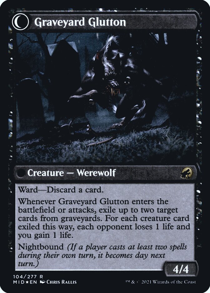 Graveyard Trespasser // Graveyard Glutton (Innistrad: Midnight Hunt Promos #104s)
