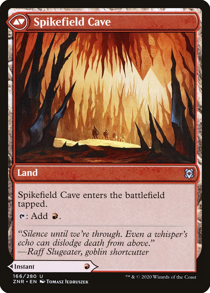 Spikefield Hazard // Spikefield Cave (Zendikar Rising #166)