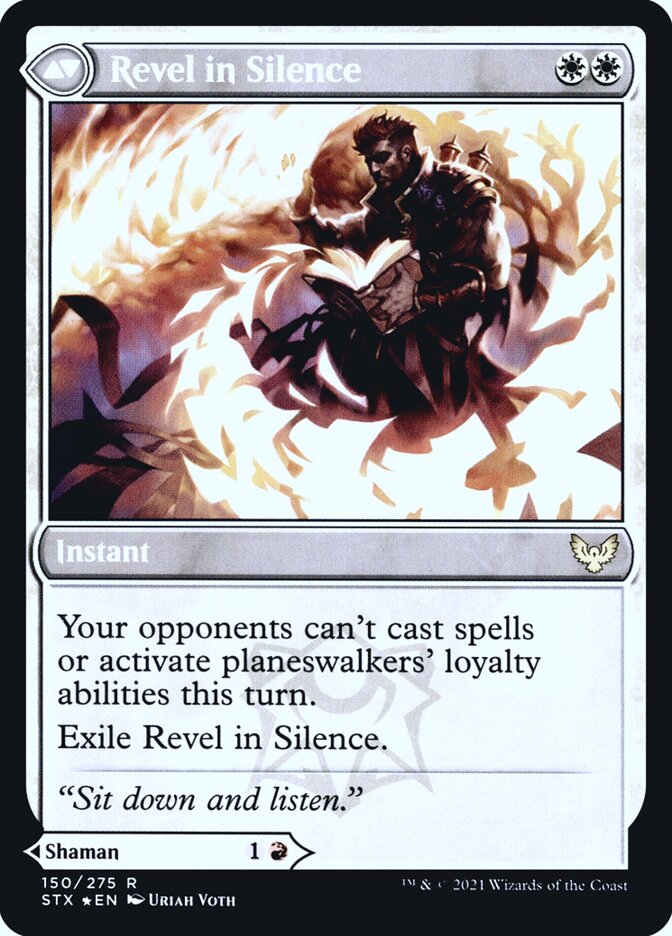 Flamescroll Celebrant // Revel in Silence (Strixhaven: School of Mages Promos #150s)