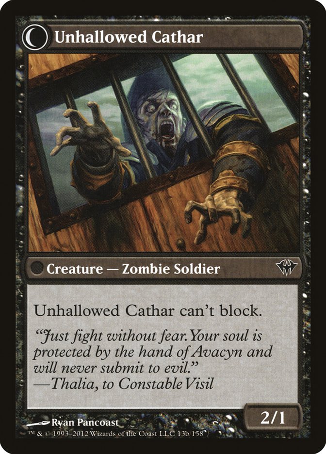 Loyal Cathar // Unhallowed Cathar (Dark Ascension #13)