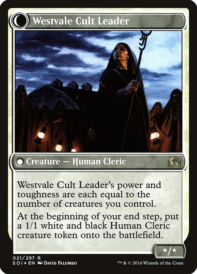 Hanweir Militia Captain // Westvale Cult Leader (Shadows over Innistrad Promos #21s)