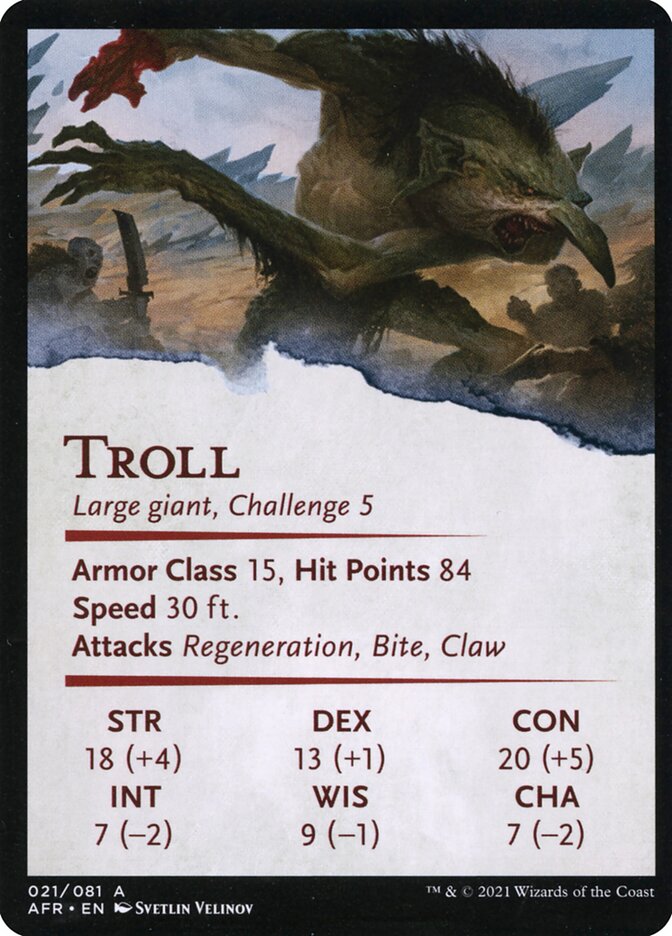 Loathsome Troll // Troll (Adventures in the Forgotten Realms Art Series #21)
