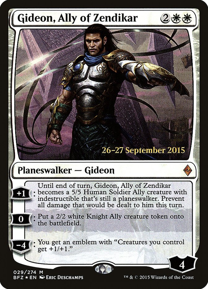 Gideon, Ally of Zendikar (Battle for Zendikar Promos #29s)