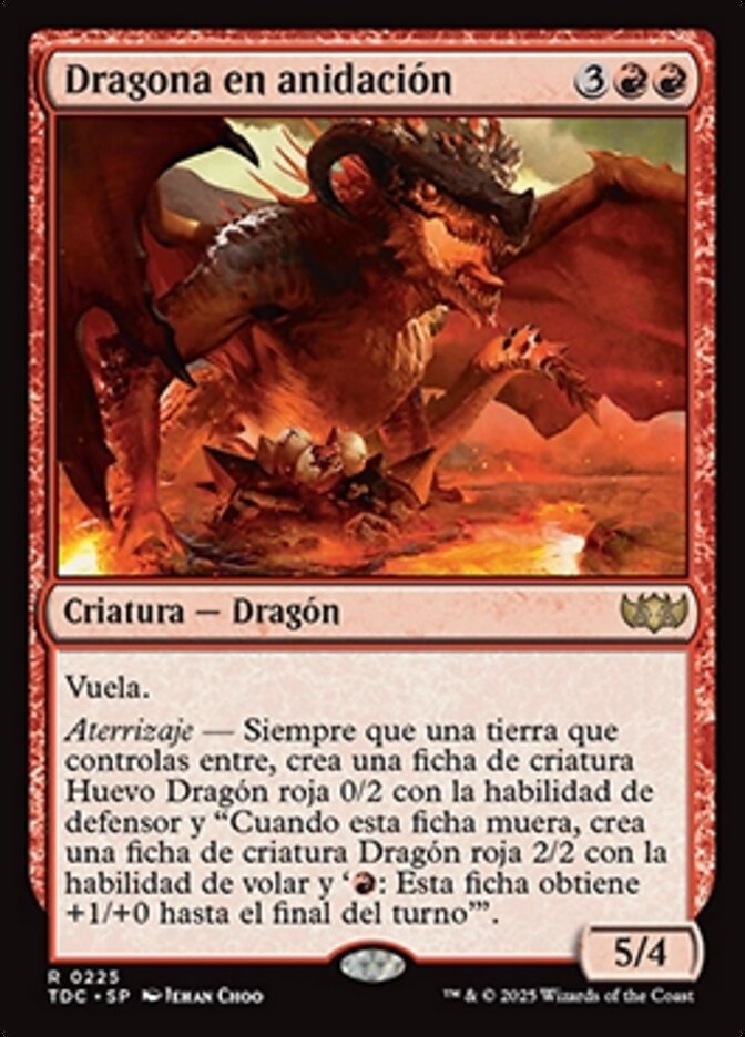Dragona en anidación