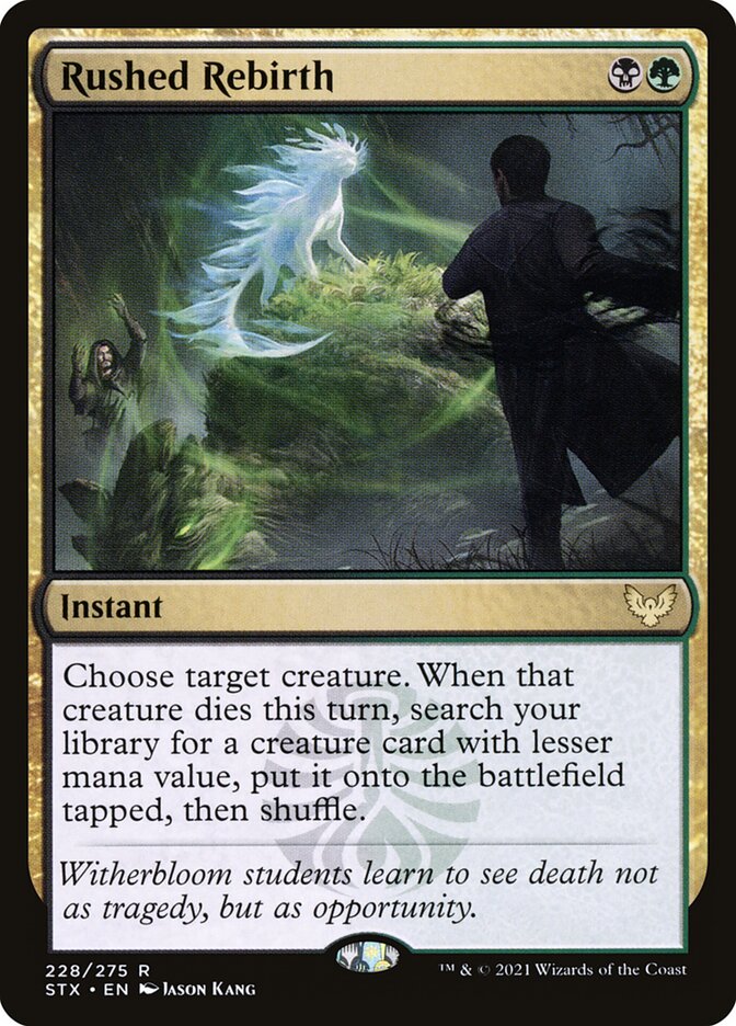 Rushed Rebirth · Strixhaven: School of Mages (STX) #228 · Scryfall Magic  The Gathering Search
