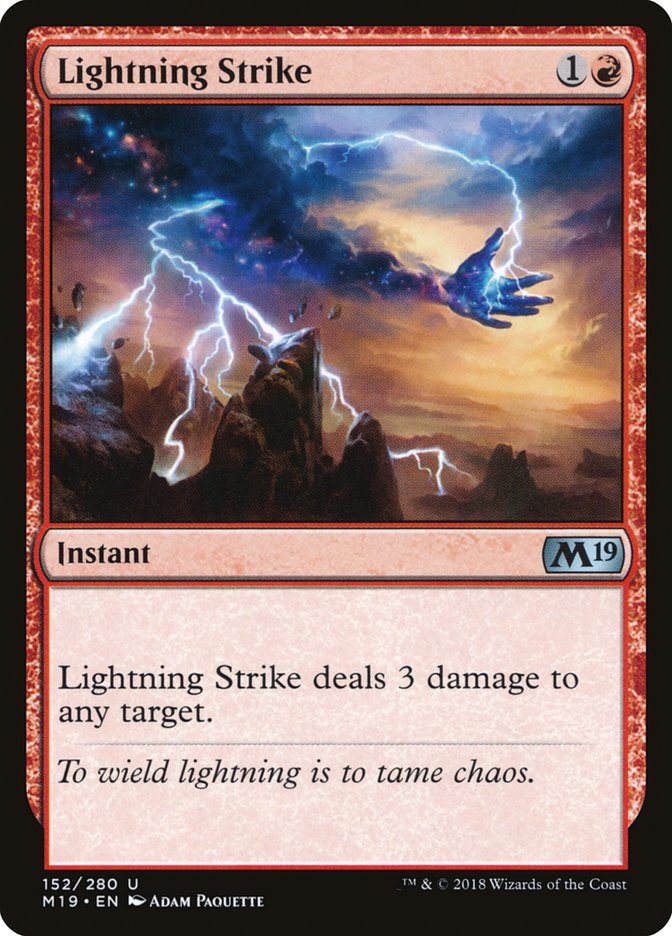 Lightning Strike · Core Set 2019 (M19) #152 · Scryfall Magic: The Gathering  Search