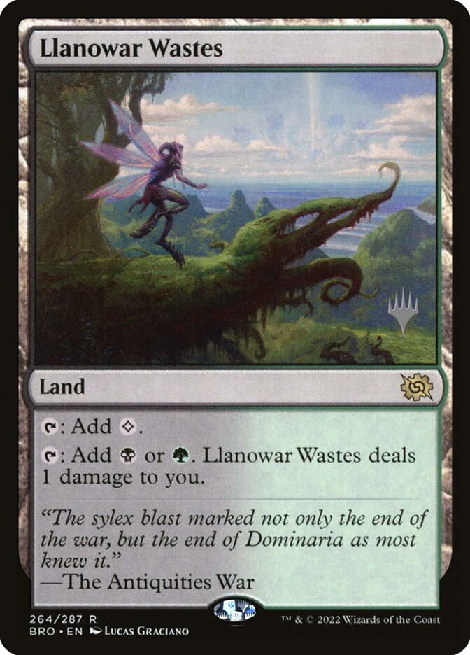 Llanowar Wastes (The Brothers' War Promos #264p)