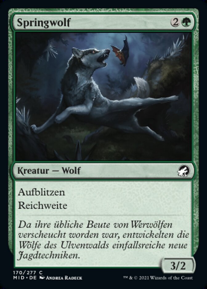 Bounding Wolf (Innistrad: Midnight Hunt #170)