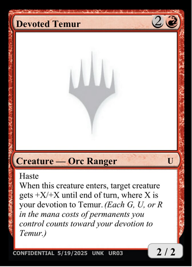 Devoted Temur MTG card