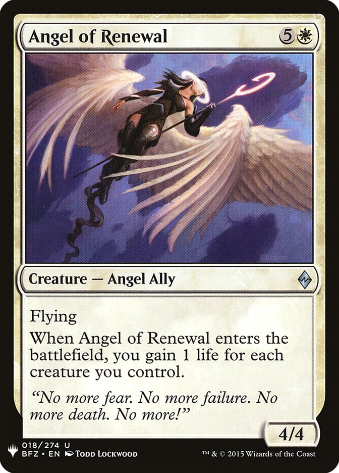 Angel of Renewal (The List #BFZ-18)