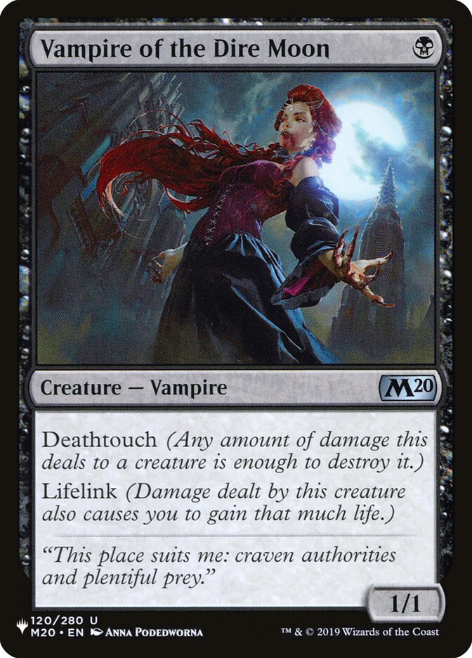 Vampire of the Dire Moon (The List #M20-120)