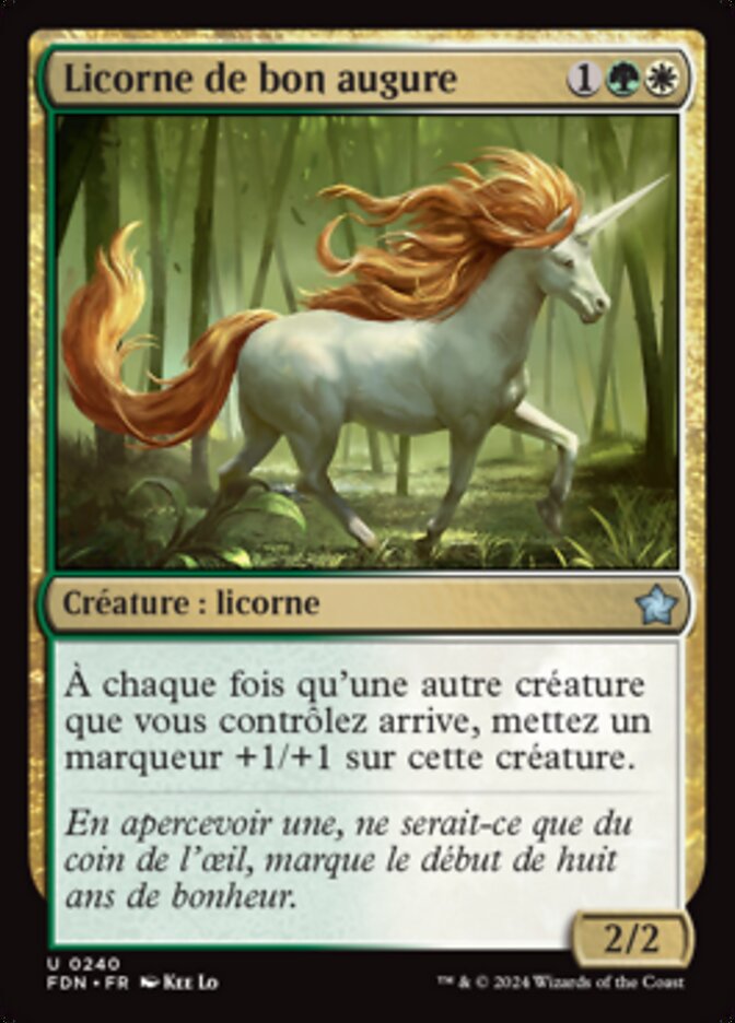 Licorne de bon augure