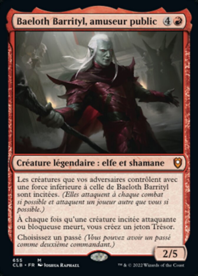 Baeloth Barrityl, Entertainer (Commander Legends: Battle for Baldur's Gate #655)