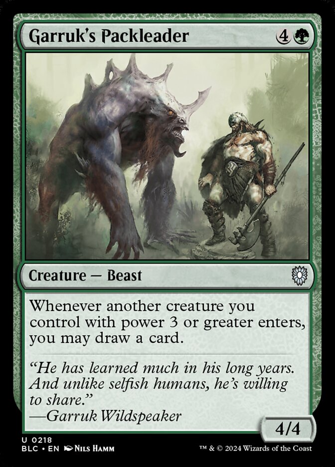 Garruk's Packleader (Bloomburrow Commander #218)