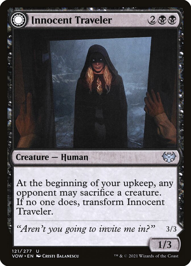 Innocent Traveler // Malicious Invader (Innistrad: Crimson Vow #121)