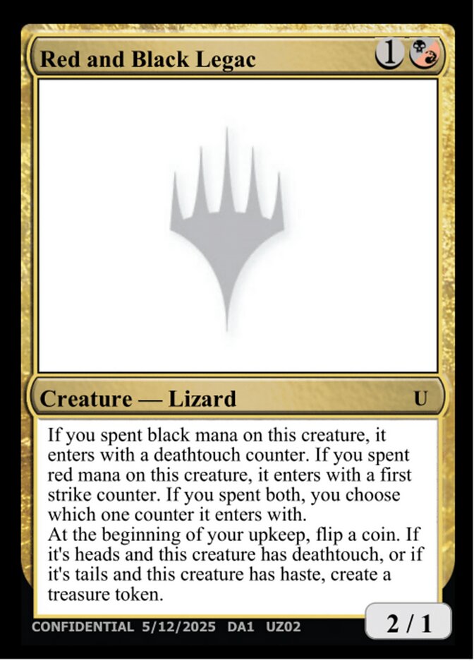 Red and Black Legac MTG card