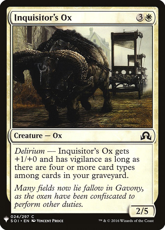 Inquisitor's Ox (The List #SOI-24)