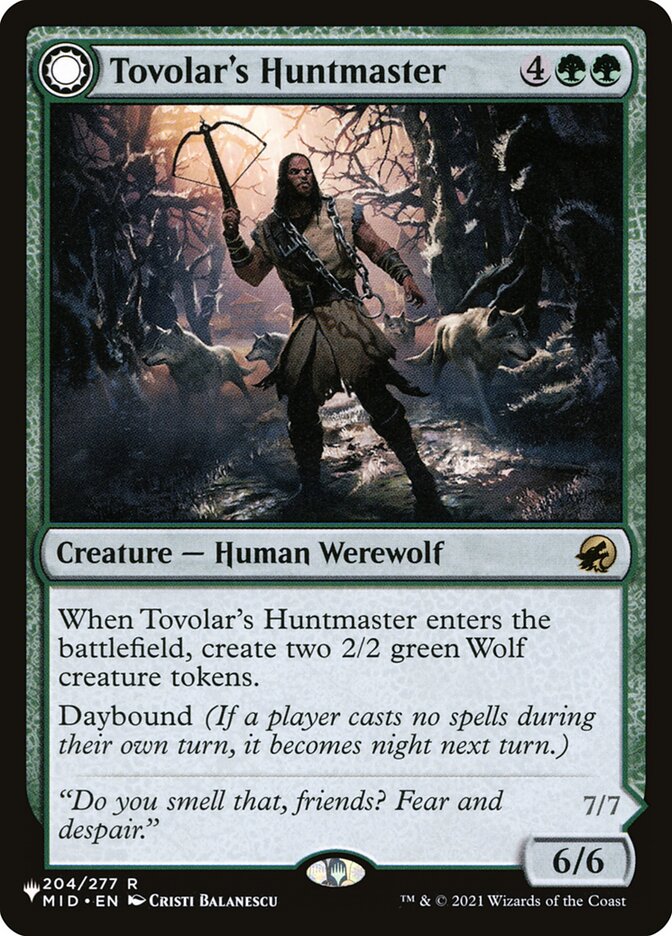 Tovolar's Huntmaster // Tovolar's Packleader (The List #MID-204)