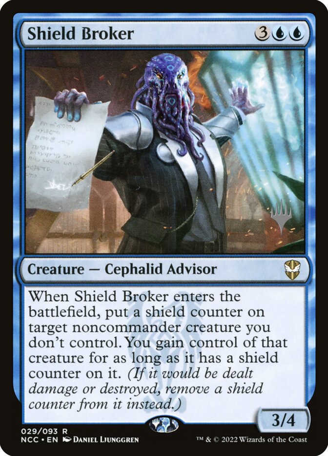 Shield Broker (New Capenna Commander Promos #29p)