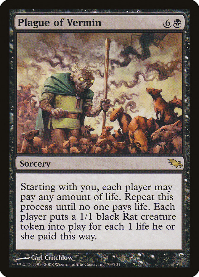 Praga Pestilenta (Plague of Vermin) · Shadowmoor (SHM) #73 · Scryfall Magic  The Gathering Search