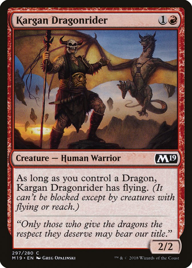 Kargan Dragonrider · Core Set 2019 (M19) #297 · Scryfall Magic The