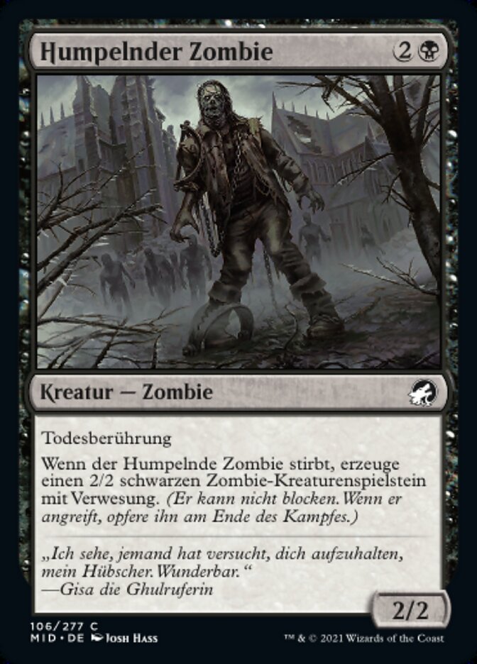 Hobbling Zombie (Innistrad: Midnight Hunt #106)