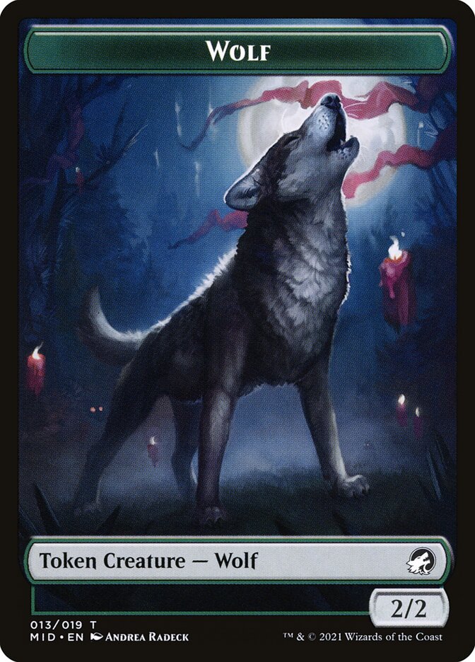 Wolf (Innistrad: Midnight Hunt Tokens #13)