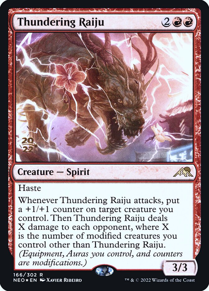 Thundering Raiju (Kamigawa: Neon Dynasty Promos #166s)