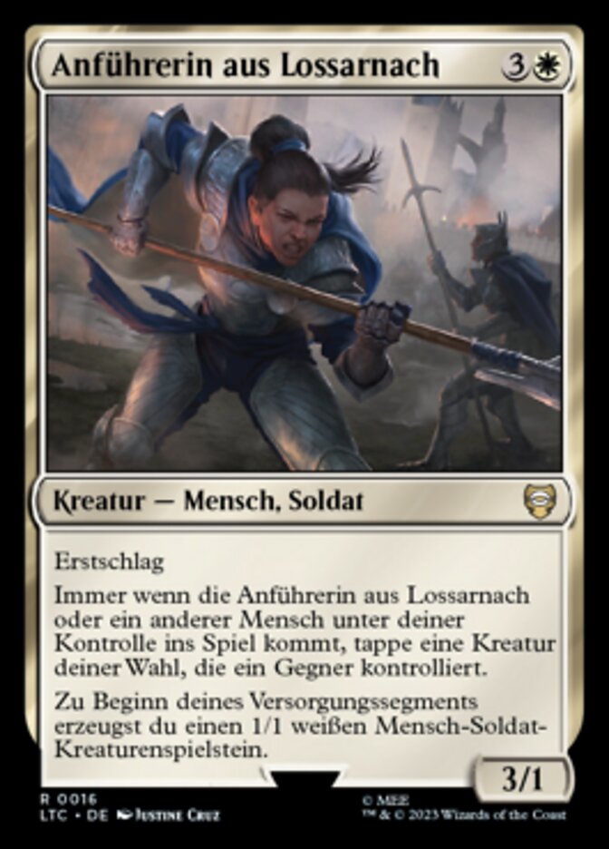 Anführerin aus Lossarnach (Lossarnach Captain) · Tales of Middle-earth  Commander (LTC) #16 · Scryfall Magic The Gathering Search