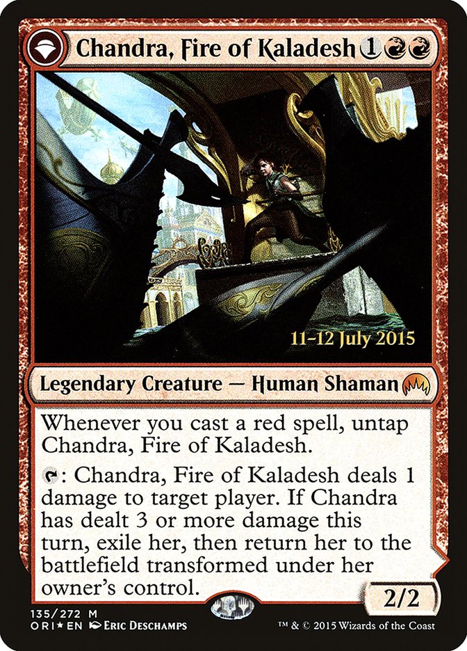 Chandra, Fire of Kaladesh // Chandra, Roaring Flame (Magic Origins Promos #135s)