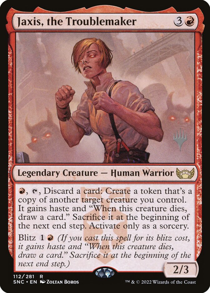 Jaxis, the Troublemaker (Streets of New Capenna Promos #112p)