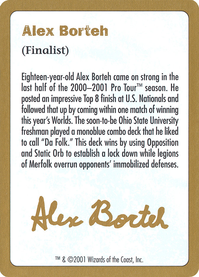 Alex Borteh Bio (World Championship Decks 2001 #ab0a)
