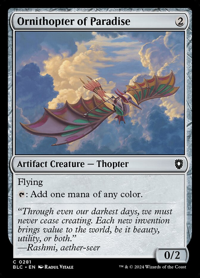 Ornithopter of Paradise (Bloomburrow Commander #281)