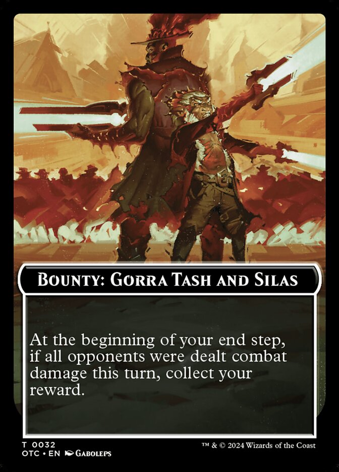 Bounty: Gorra Tash and Silas // Wanted! (Outlaws of Thunder Junction Commander Tokens #32)