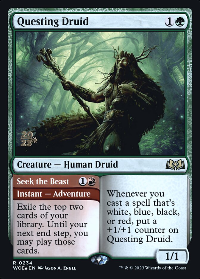 Questing Druid // Seek the Beast (Wilds of Eldraine Promos #234s)