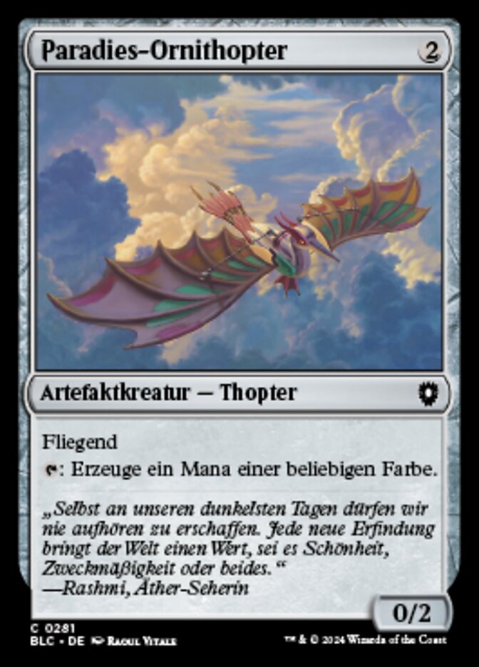 Ornithopter of Paradise (Bloomburrow Commander #281)