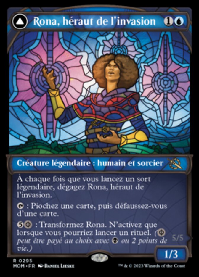 Rona, Herald of Invasion // Rona, Tolarian Obliterator (March of the Machine #295)