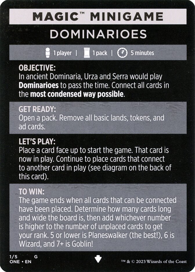 Dominarioes // Dominarioes (cont'd) (Phyrexia: All Will Be One Minigames #1)
