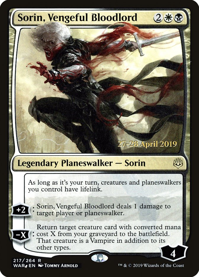 Sorin, Vengeful Bloodlord (War of the Spark Promos #217s)