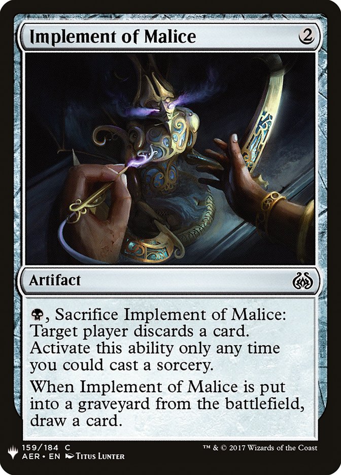 Implement of Malice (The List #AER-159)