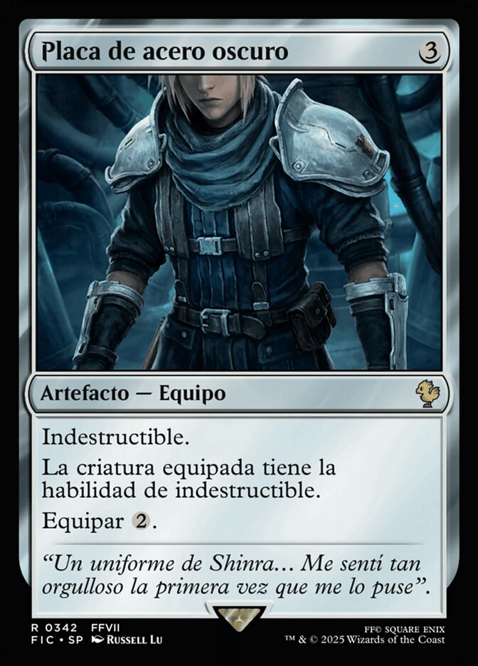 Placa de acero oscuro