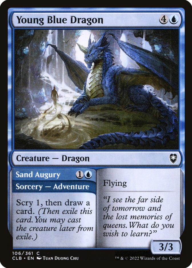 Young Blue Dragon // Sand Augury (Commander Legends: Battle for Baldur's Gate #106)