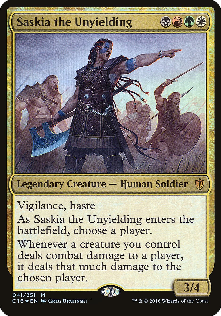 Saskia the Unyielding (Commander 2016 Oversized #41)